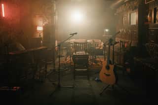 Empty Stage Of A Small Unplugged Live Music Concert Wall Mural