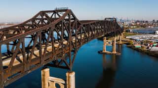 Aerial Of Historic Pulaski Skyway - Hackensack River - New Jersey Wall Mural
