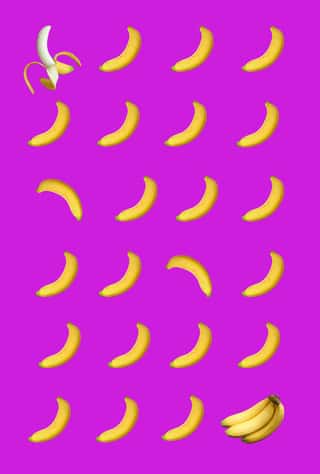 Rows Of Fresh Ripe Banana On Ultra Pink Background	 Wall Mural