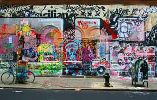 Graffiti On City Streets Wall Mural