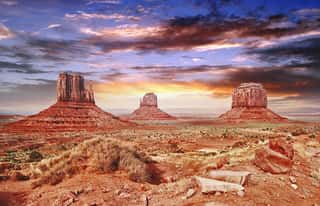 The Monument Valley With Beautiful Sky  Wall Mural