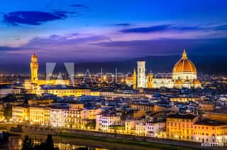 Scenic View Of Florence At Night From Piazzale Michelangelo Wall Mural