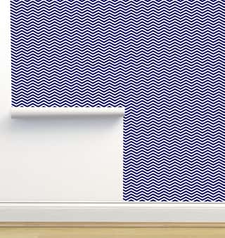 Blue Zigzag Textured Fabric Background Wallpaper