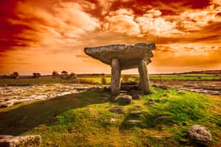 Ancient Poulnabrone Dolmen, The Burren, County Clare, Ireland Wall Mural
