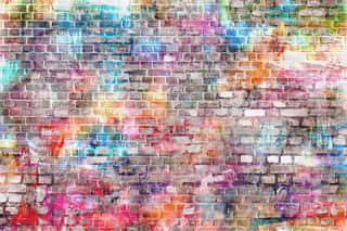 Colorful Grunge Art Wall Illustration, Background Wall Mural