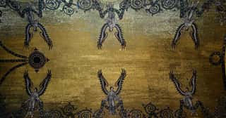 Painting Of Angels On Ceiling From A Catholic Church Wall Mural