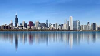 Chicago Skyline From Lake Michigan Wall Mural