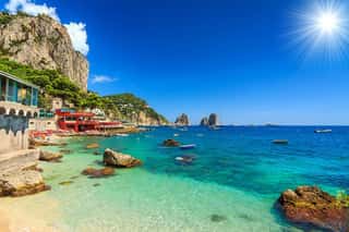 Beautiful Beach In Capri Island, Italy, Europe Wall Mural