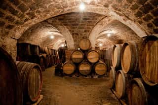 Barrels In A Hungarian Wine Cellar Wall Mural
