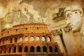 Great Roman Empire - Conceptual Collage In Retro Style Wall Mural