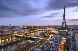 Panorama De La Ville De Paris Avec La Tour Eiffel Wall Mural
