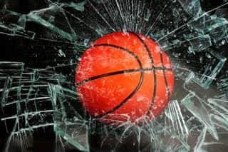 Basketball Through Glass  Wall Mural