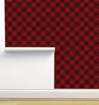 Red Grunge Plaid Tartan 1 Wallpaper
