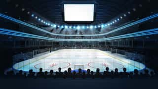 Hockey Stadium With Spectators And Blank Cube Text Space Wall Mural