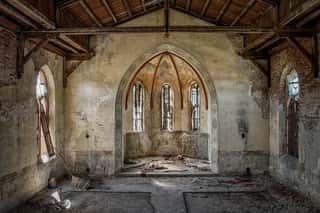 The Hollow Interior Of An Old Christian Church Wall Mural