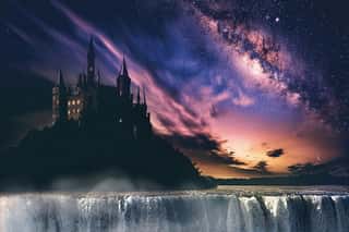 Abstract Illustration of a Fantasy Castle Wall Mural
