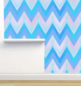 Blue Color Zigzag Seamless Pattern Wallpaper