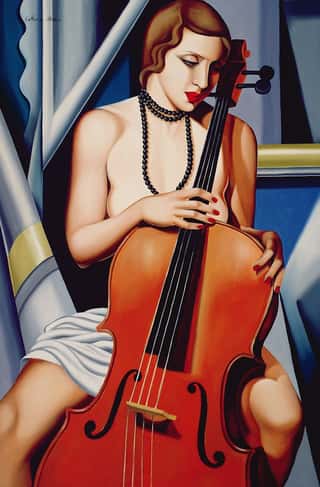 Woman with Cello Wall Mural