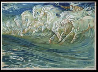 Neptune\'s Horses Wall Mural