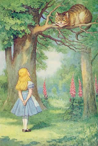 Alice and the Cheshire Cat Wall Mural