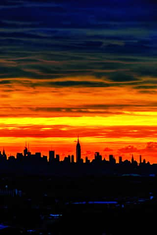 Breathtaking New York City Sunset Skyline Wall Mural