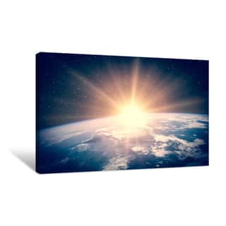 Sunrise And Stars  The Elements Of This Image Furnished By NASA  Canvas Print