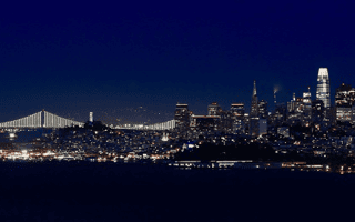 San Francisco Skyline at Night Wall Mural