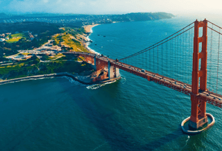 Aerial View Of The Golden Gate Bridge In San Francisco, CA - Wall Mural