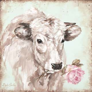 Cow With Rose 2 Wall Mural