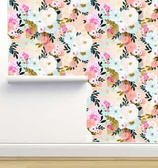 Florence Painterly Floral Wallpaper by Crystal W