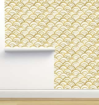 Gold Scallop Wallpaper by Crystal W