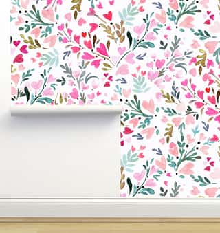 Heart Floral Wallpaper by Crystal W