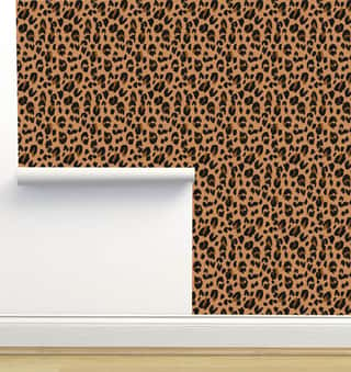 Leopard Black Brown on Tan Wallpaper by Crystal W