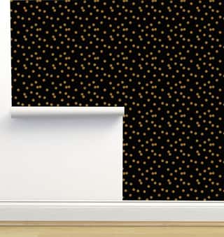 Sprinkle Dot Gold on Black Wallpaper by Crystal W