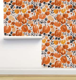 Pumpkin Spice Harvest Tan Wallpaper by Crystal W