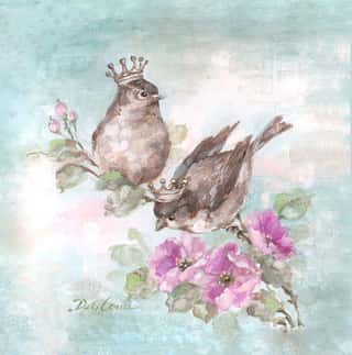 French Crown Songbirds I Wall Mural