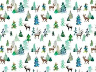Deer and Forest Trees Wall Mural