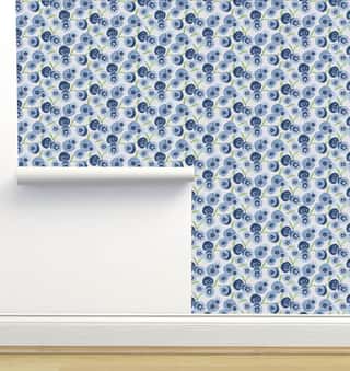 Foraged Collection Floral Gray 2 Wallpaper by Jenna Rainey
