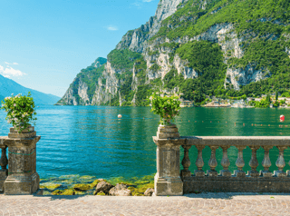 The Picturesque Town Of Riva Del Garda On Lake Garda  Province Of Trento, Trentino Alto Adige, Italy  Wall Mural