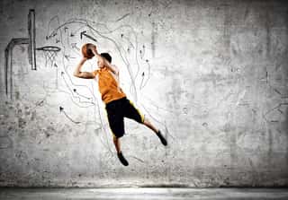 Grunge Basketball Player Wall Mural