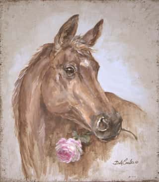 Horse With Rose Wall Mural