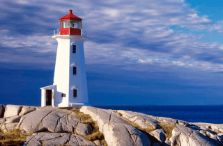 Low Angle View Of A Lighthouse, Peggy\'s Cove, Nova Scotia, Canada Wall Mural