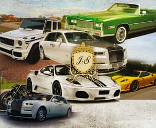 *CLEARANCE* Vintage Car Collage Wall Mural