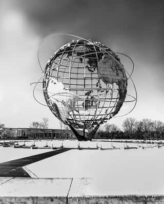 Steel Globe at Columbus Circle New York City Wall Mural