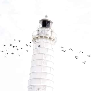 White Lighthouse Wall Mural