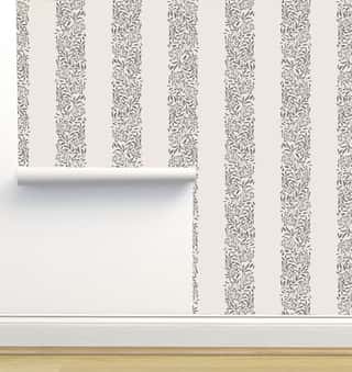 Floral Stripe Wallpaper by Gabriela Dachin