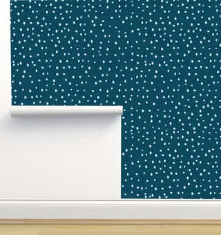 Dots Navy Wallpaper by Monor Designs