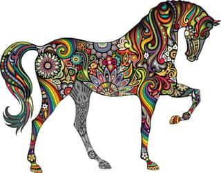 Rainbow Horse Wall Mural
