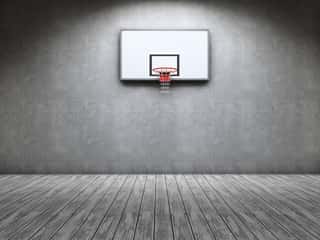 Lone Basketball Hoop Wall Mural