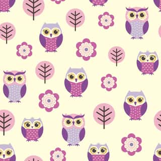 Flowers And Owls Wallpaper Mural Wall Mural